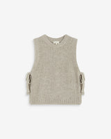 GRACE & MILA Sleeveless Side Tie Sweater Argan Greige