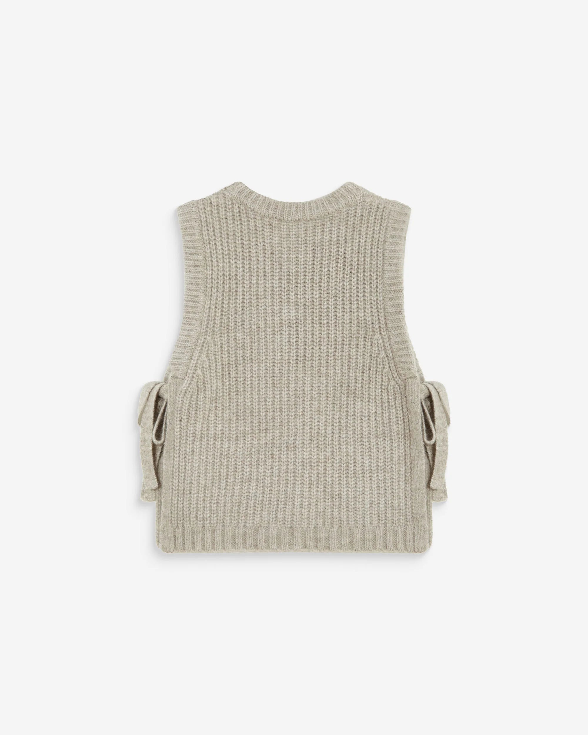 GRACE & MILA Sleeveless Side Tie Sweater Argan Greige