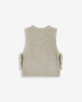 GRACE & MILA Sleeveless Side Tie Sweater Argan Greige