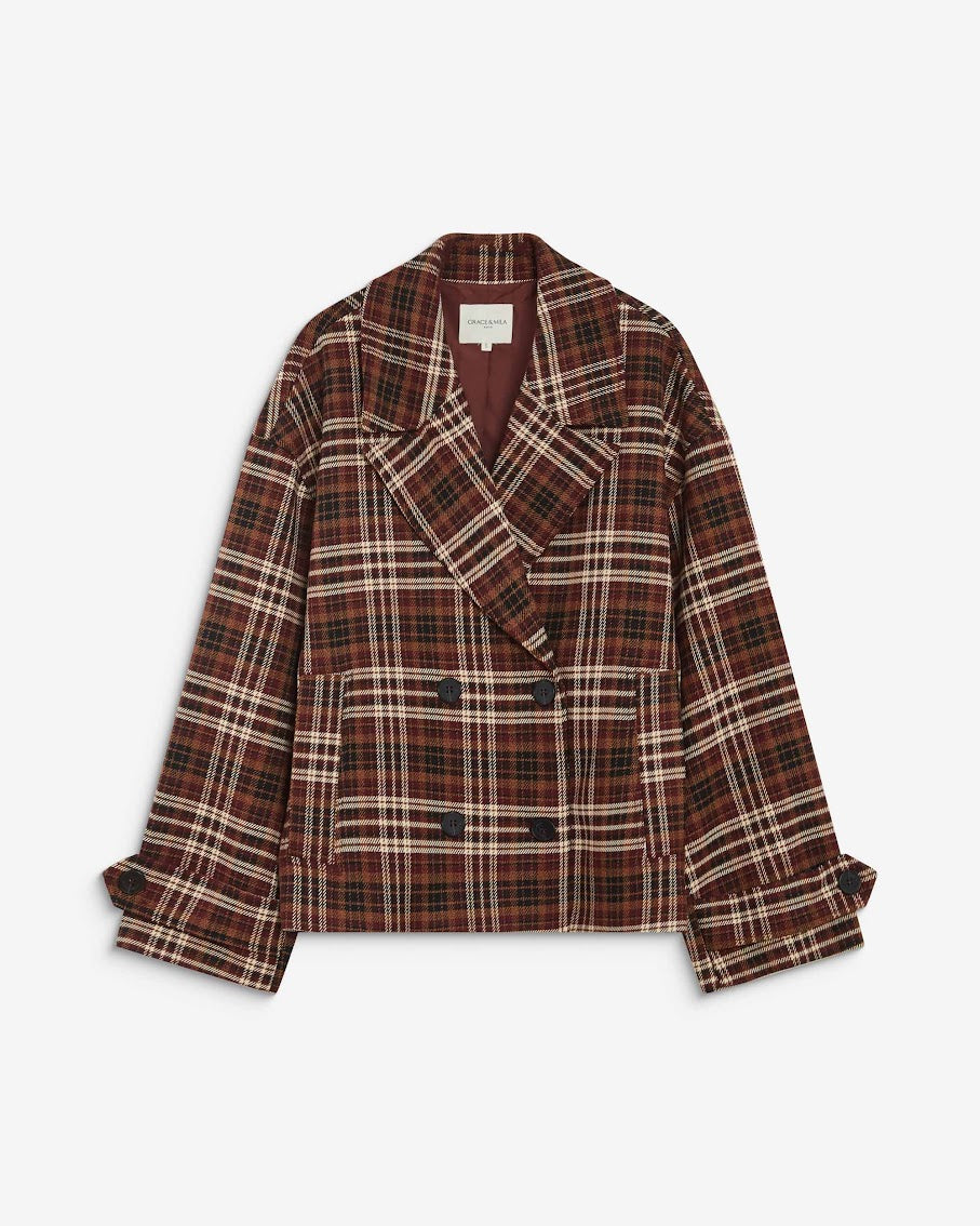 GRACE & MILA Ayme Blazer Cherry