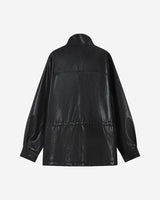 GRACE & MILA Auburn Oversized Leather Jacket Black