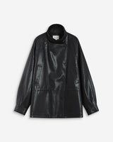 GRACE & MILA Auburn Oversized Leather Jacket Black