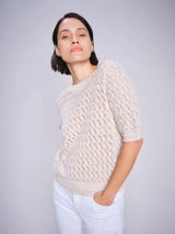 Mos Mosh Karin Marisol Linen Knit Feather Gray