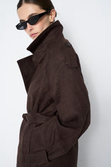 GRACE & MILA Astrid Trench Chocolate