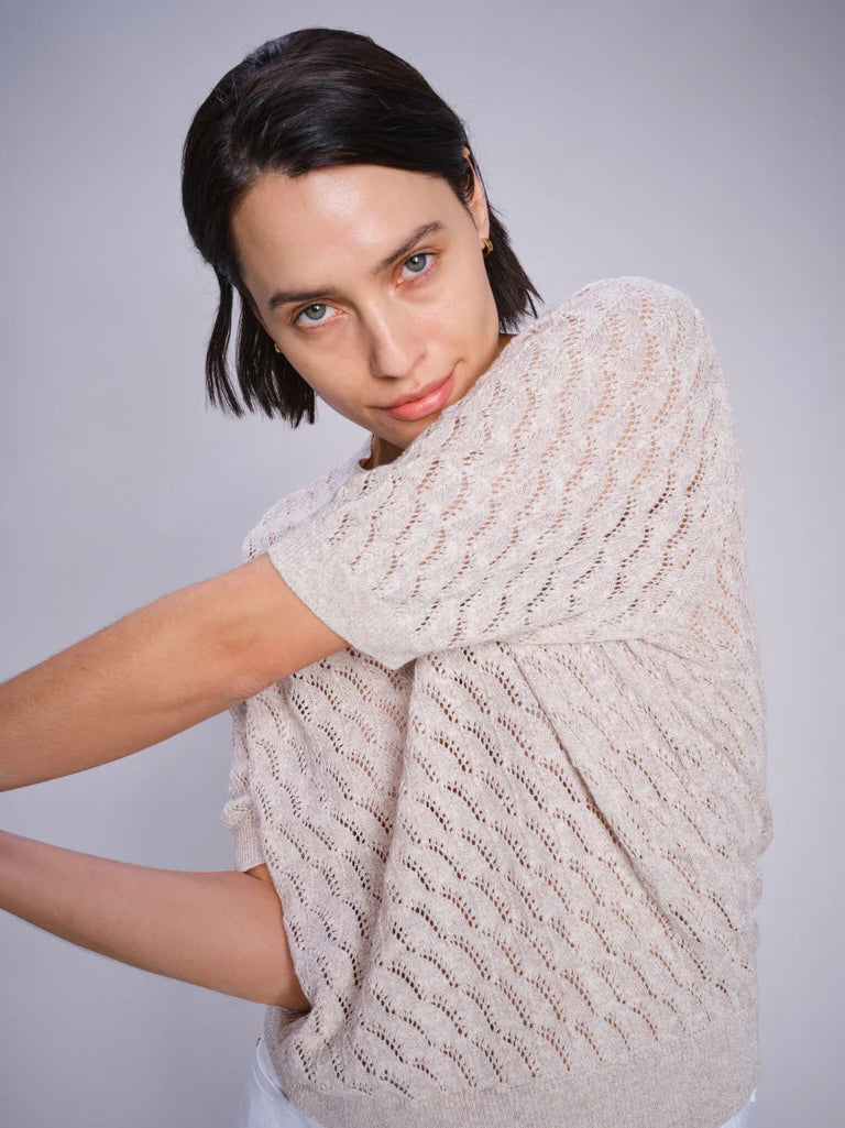 Mos Mosh Karin Marisol Linen Knit Feather Gray