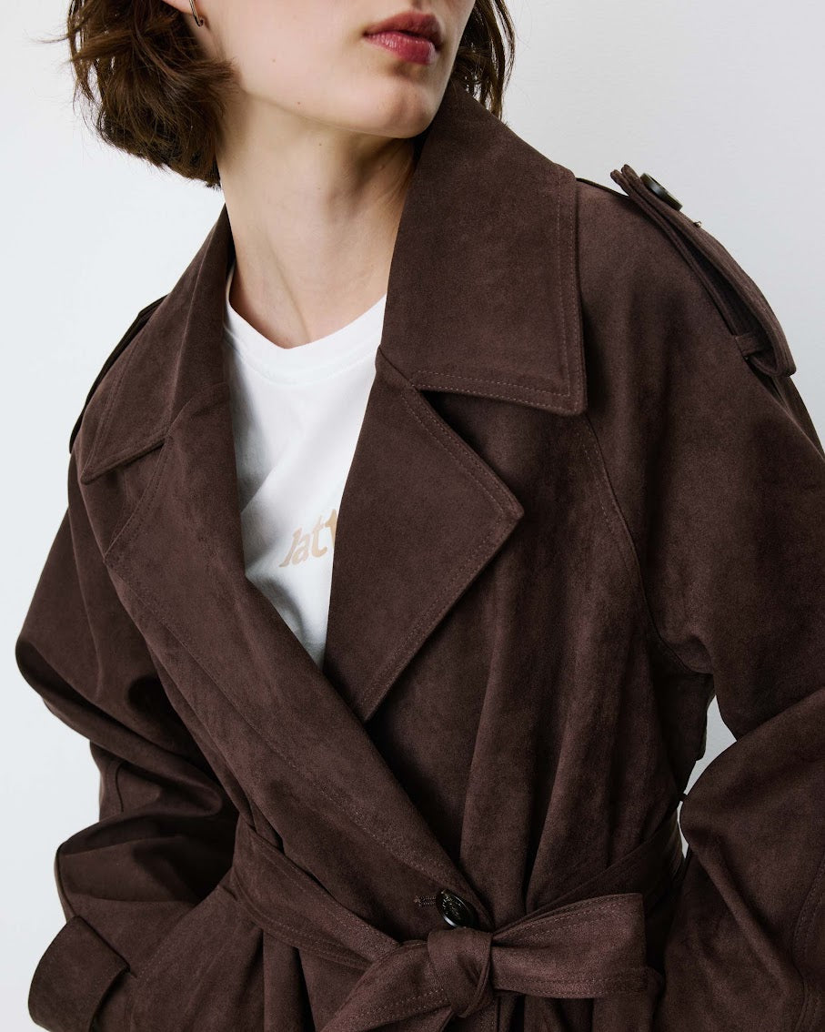 GRACE & MILA Astrid Trench Chocolate