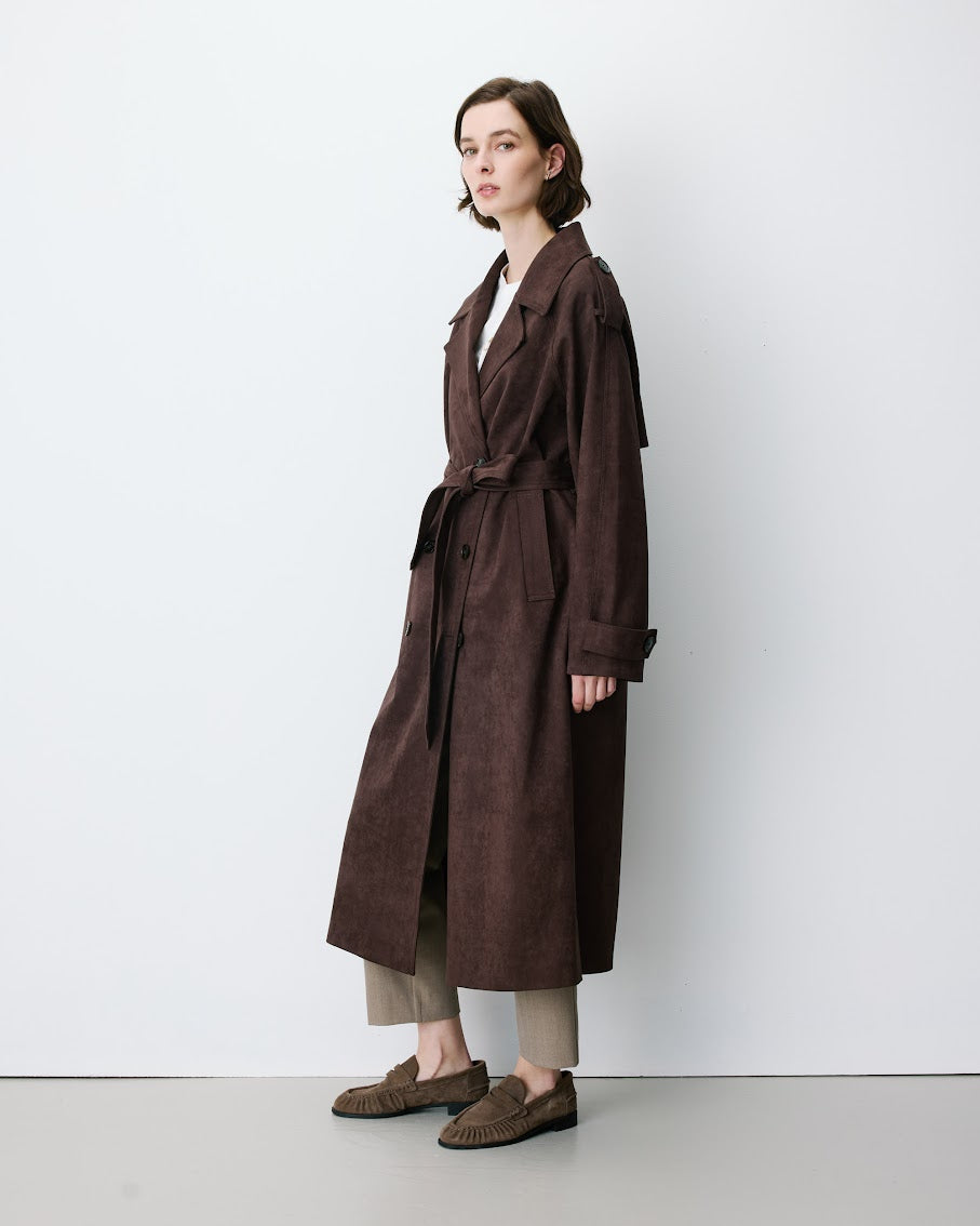 GRACE & MILA Astrid Trench Chocolate
