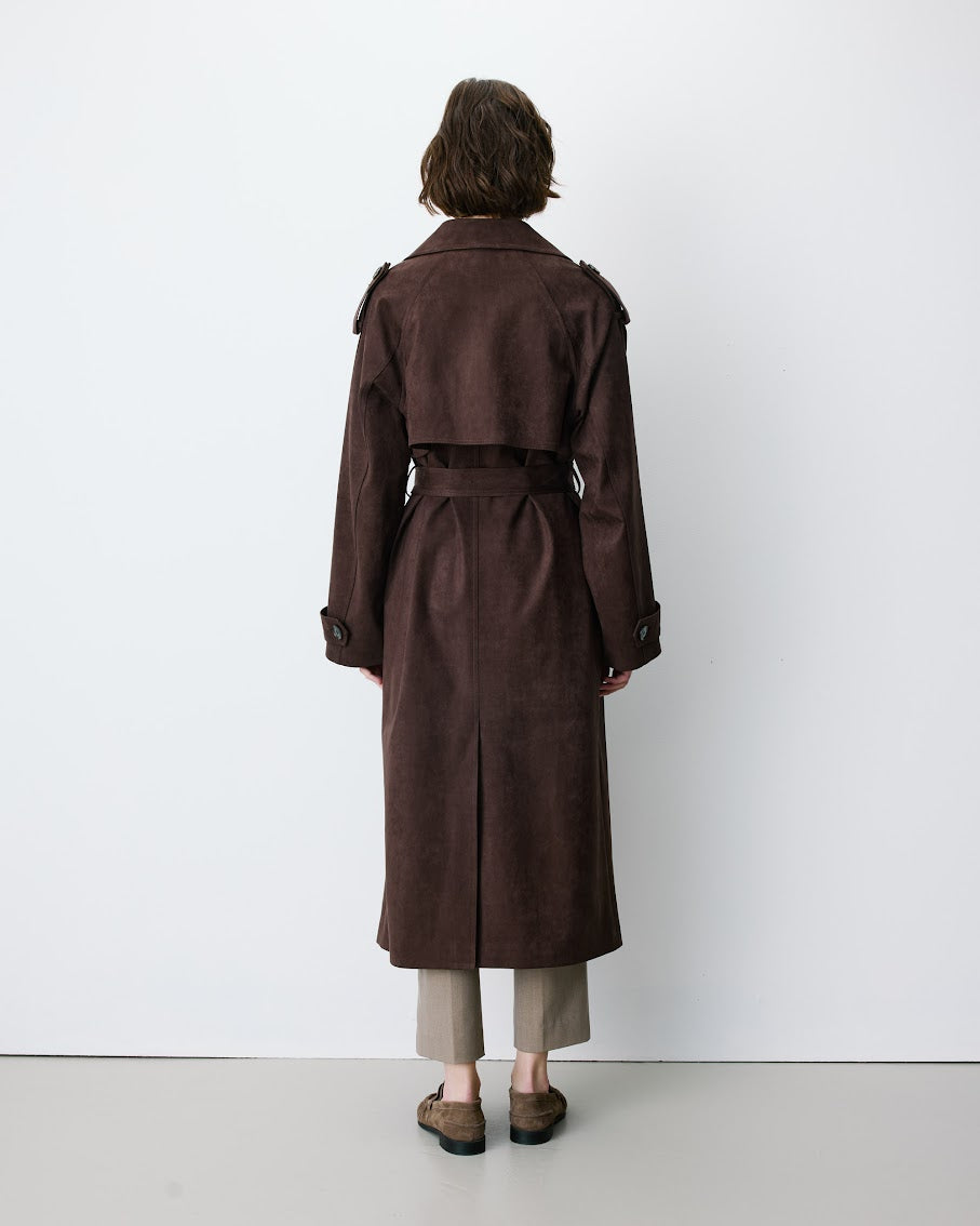 GRACE & MILA Astrid Trench Chocolate