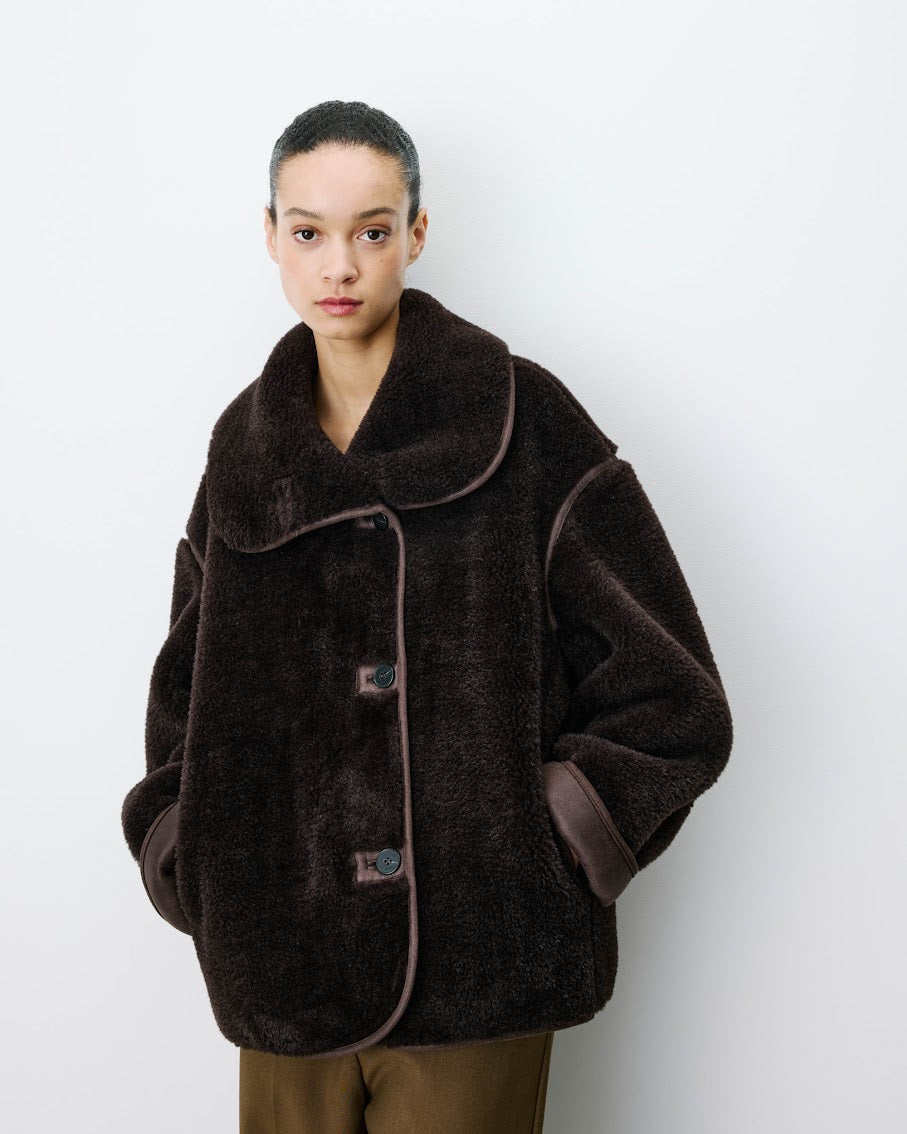 GRACE & MILA Amelio Faux Fur Chocolate