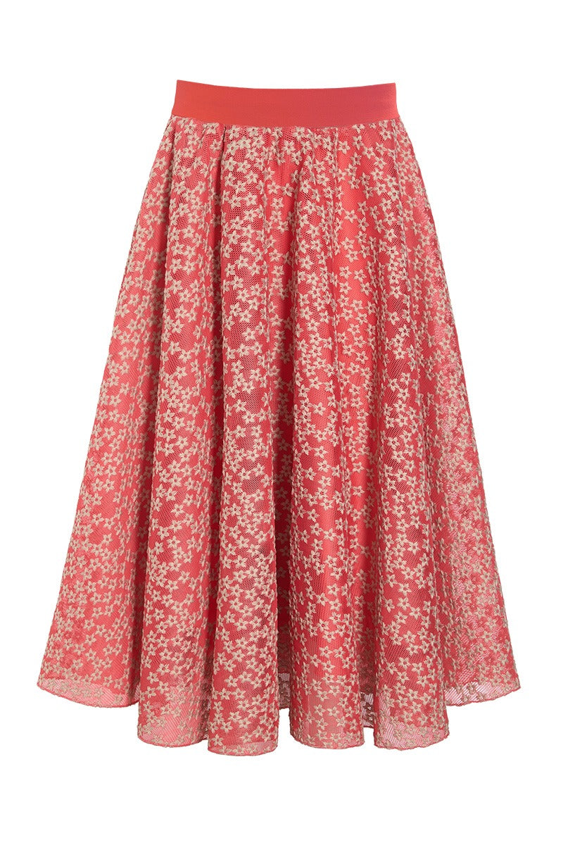 BITTE KAI RAND Skirt Flower Mesh Cool Coral