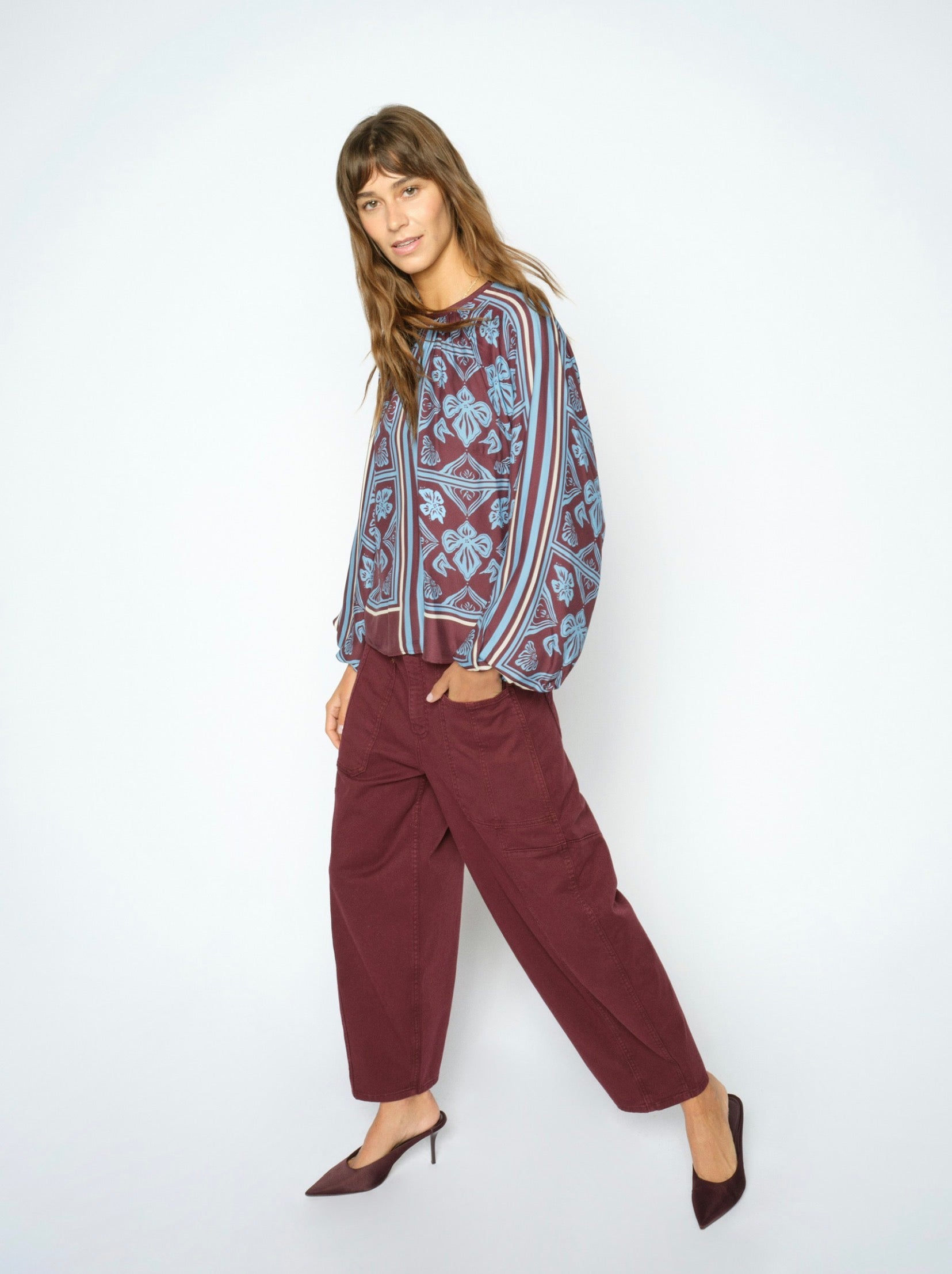 Mos Mosh Milkey Lino Cut Blouse Port Royal