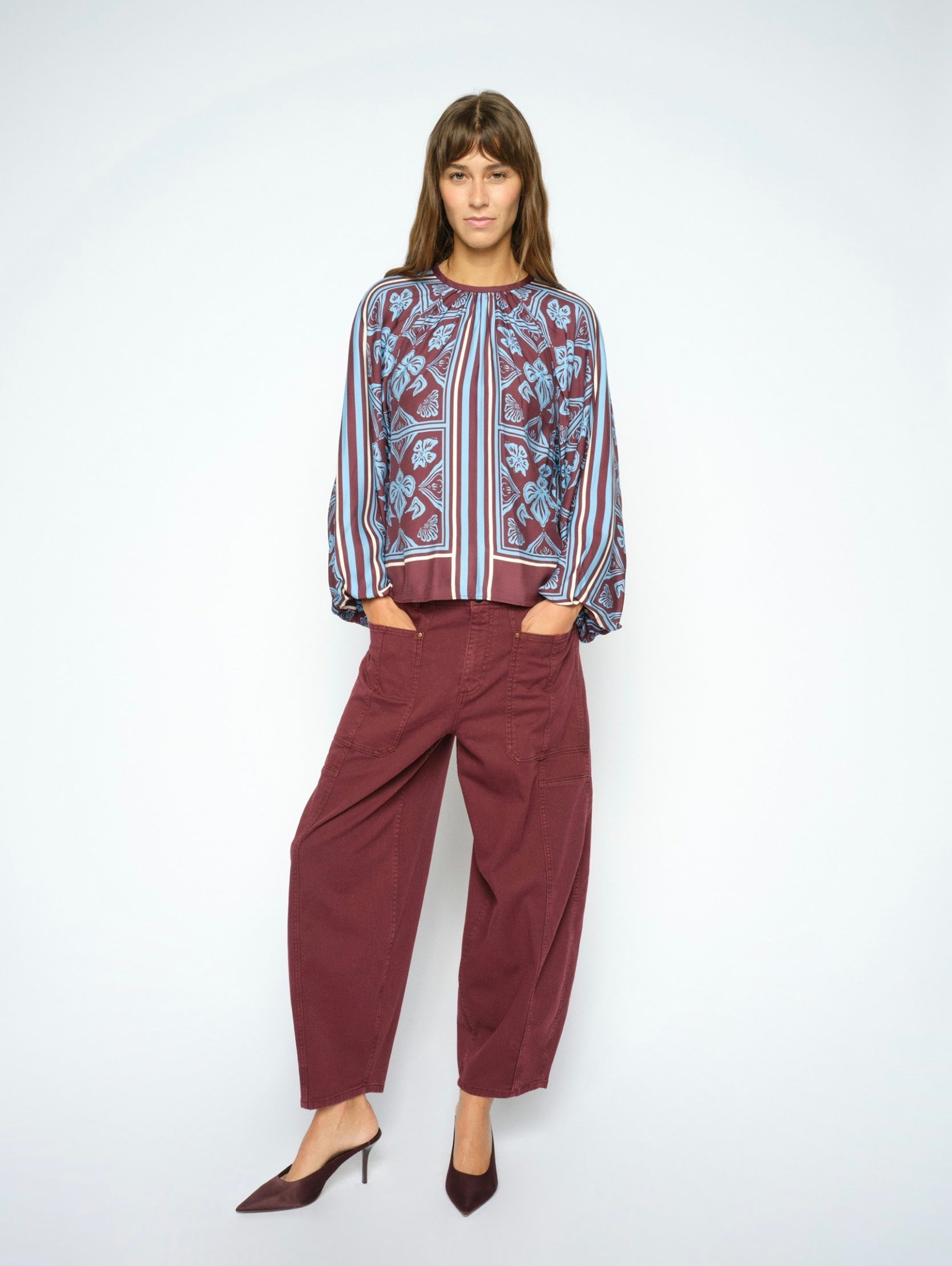 Mos Mosh Milkey Lino Cut Blouse Port Royal