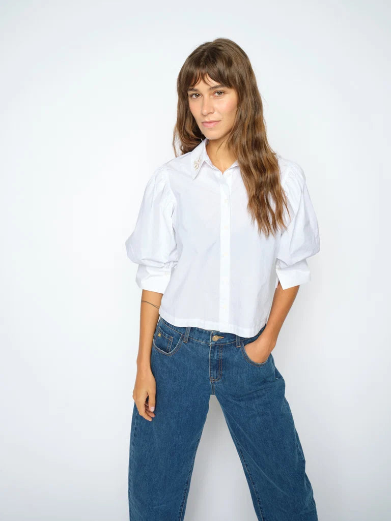 Mos Mosh Adjao Bernat Emb Shirt White