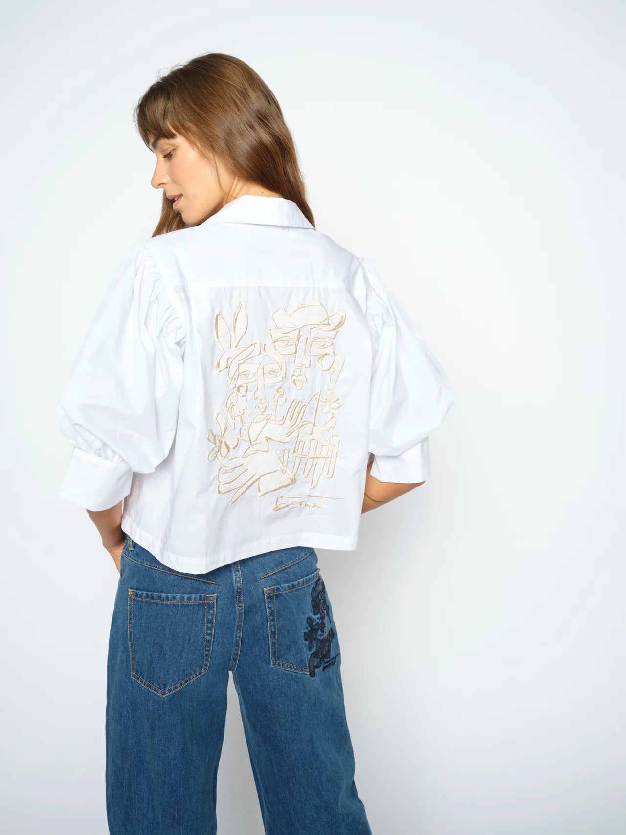 Mos Mosh Adjao Bernat Emb Shirt White