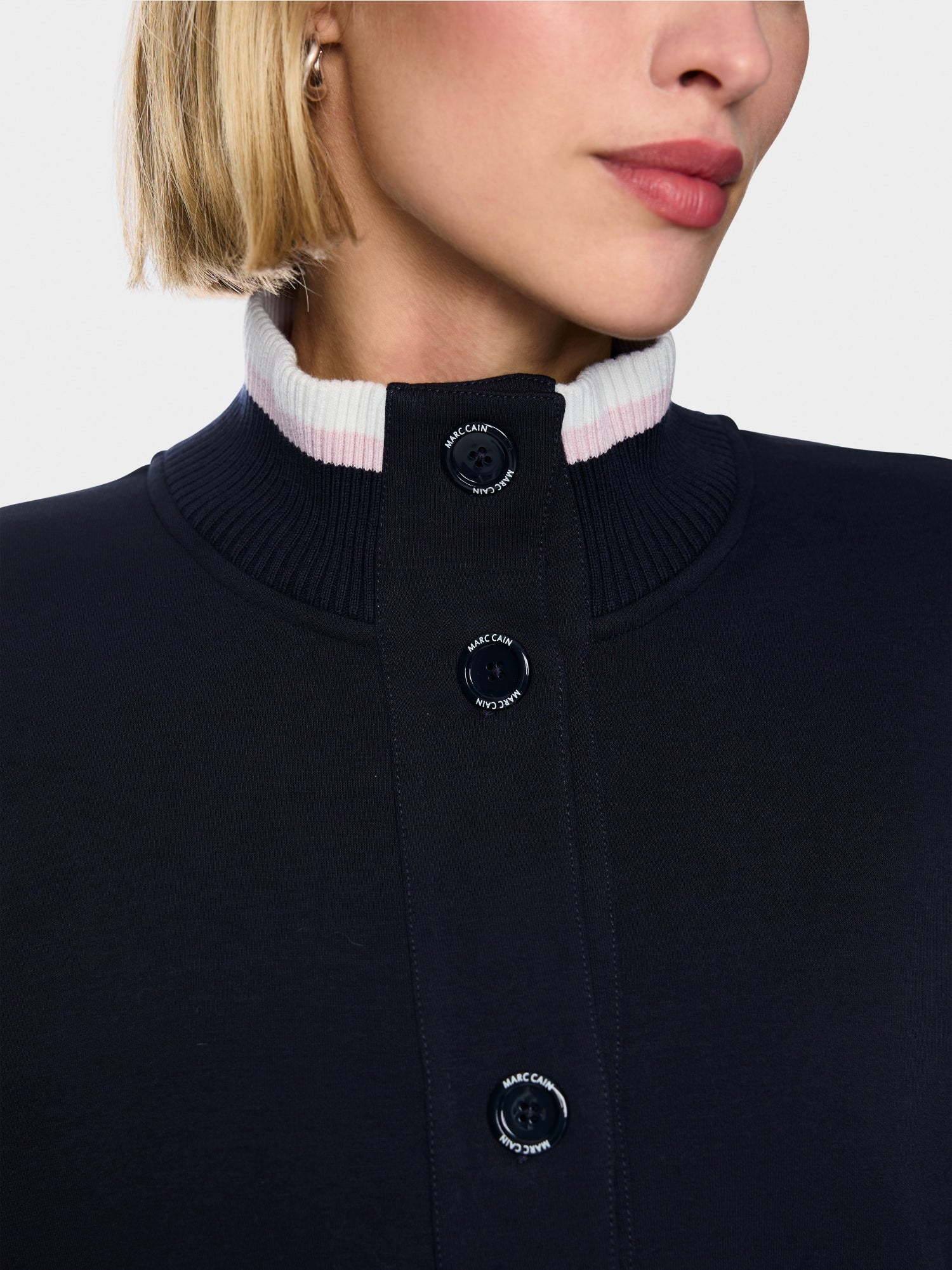 Marc Cain Sports Jacket with Knitted Detail Navy BS31.13J09