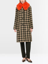 Marc Cain Collections Coat with Detachable Fur Collar Tannin BC11.12W65