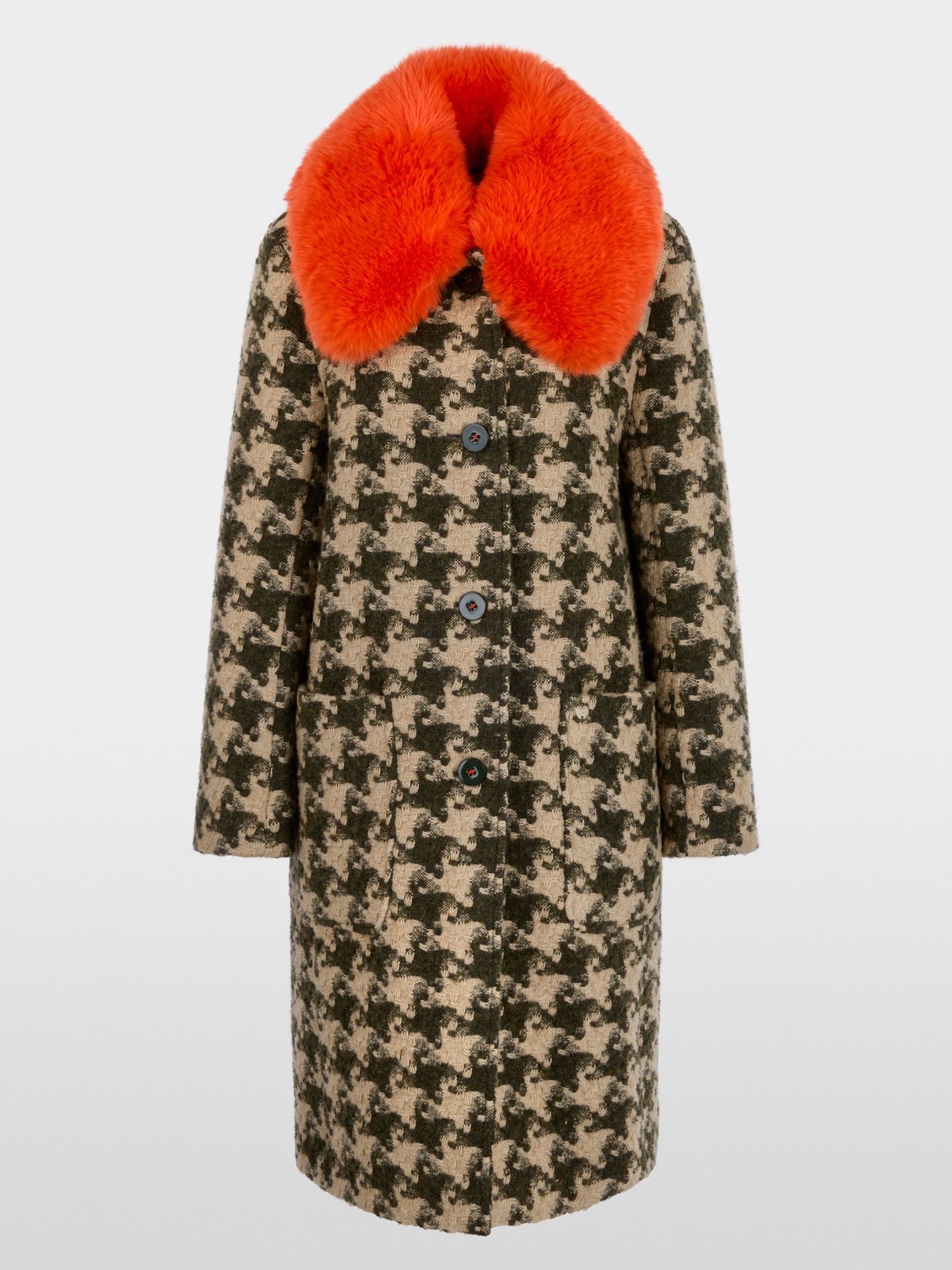 Marc Cain Collections Coat with Detachable Fur Collar Tannin BC11.12W65