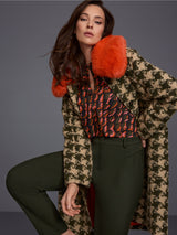 Marc Cain Collections Coat with Detachable Fur Collar Tannin BC11.12W65