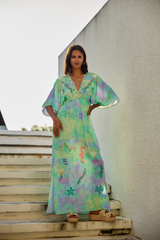 JULES Embroidered Dress Aqua