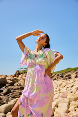 SOPHIA Embroidered Dress Pink / Yellow