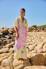 SOPHIA Embroidered Dress Pink / Yellow