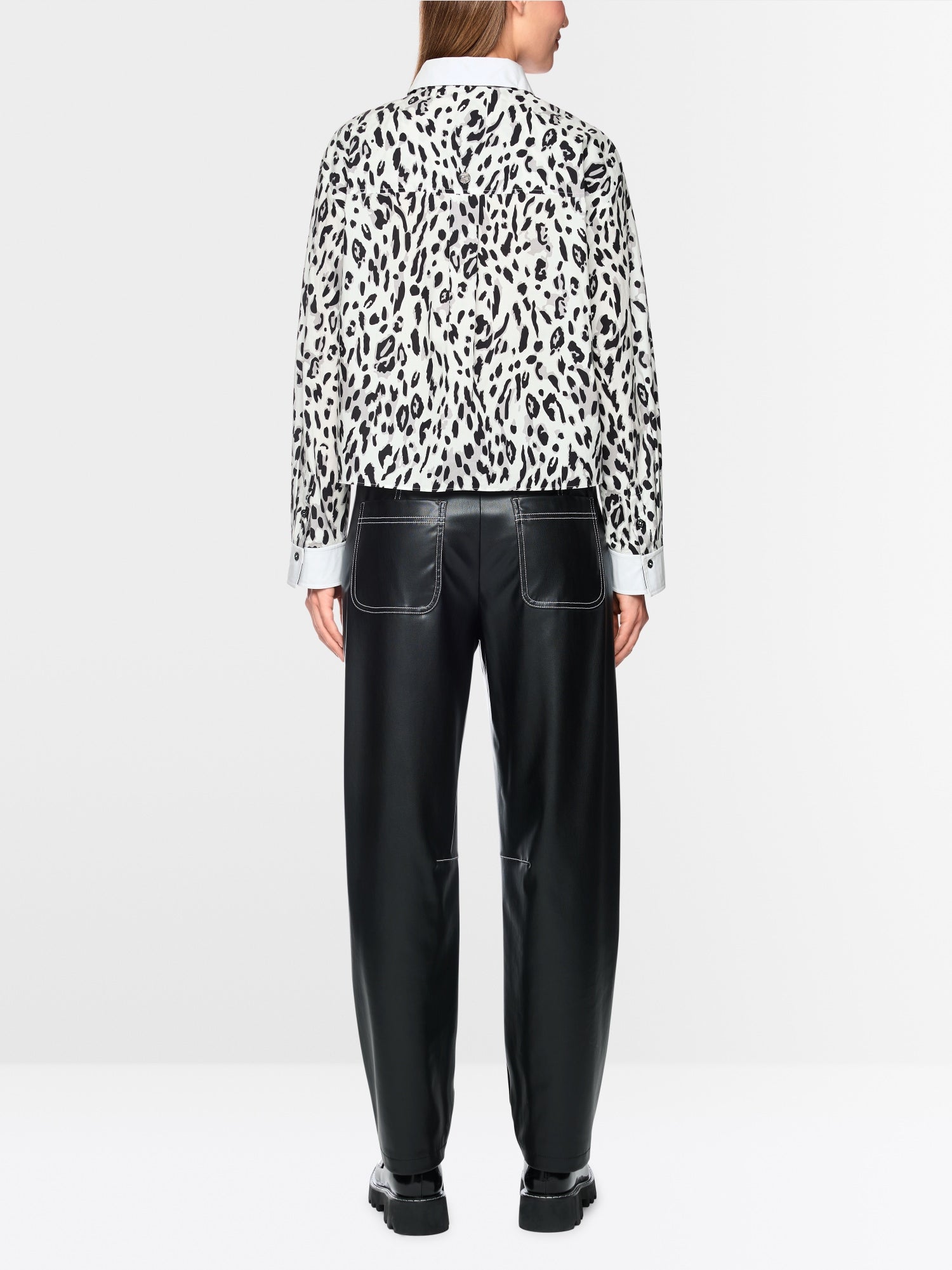 Marc Cain Sports Cotton Blouse with Leopard Print BS51.21W82