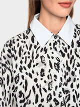 Marc Cain Sports Cotton Blouse with Leopard Print BS51.21W82