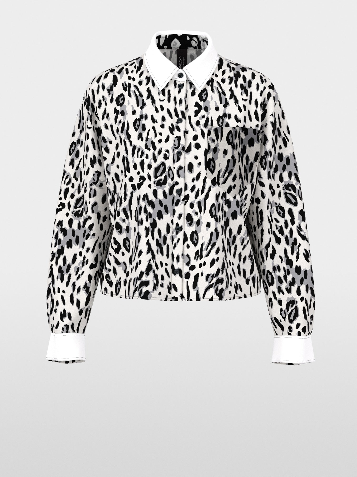 Marc Cain Sports Cotton Blouse with Leopard Print BS51.21W82