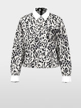 Marc Cain Sports Cotton Blouse with Leopard Print BS51.21W82