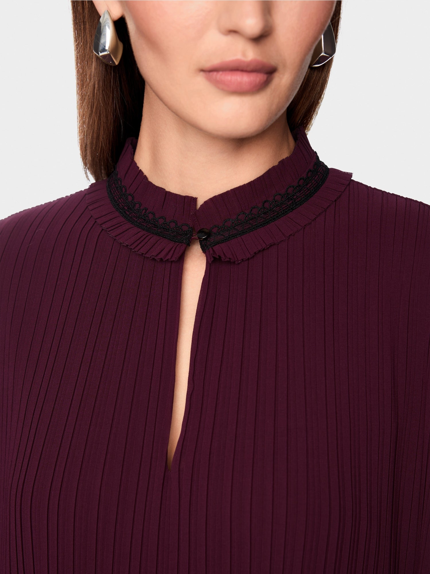 Marc Cain Collections Pleated Blouse Winetasting BC51.31W61