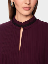 Marc Cain Collections Pleated Blouse Winetasting BC51.31W61