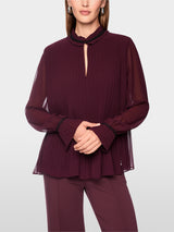 Marc Cain Collections Pleated Blouse Winetasting BC51.31W61