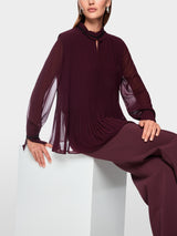 Marc Cain Collections Pleated Blouse Winetasting BC51.31W61