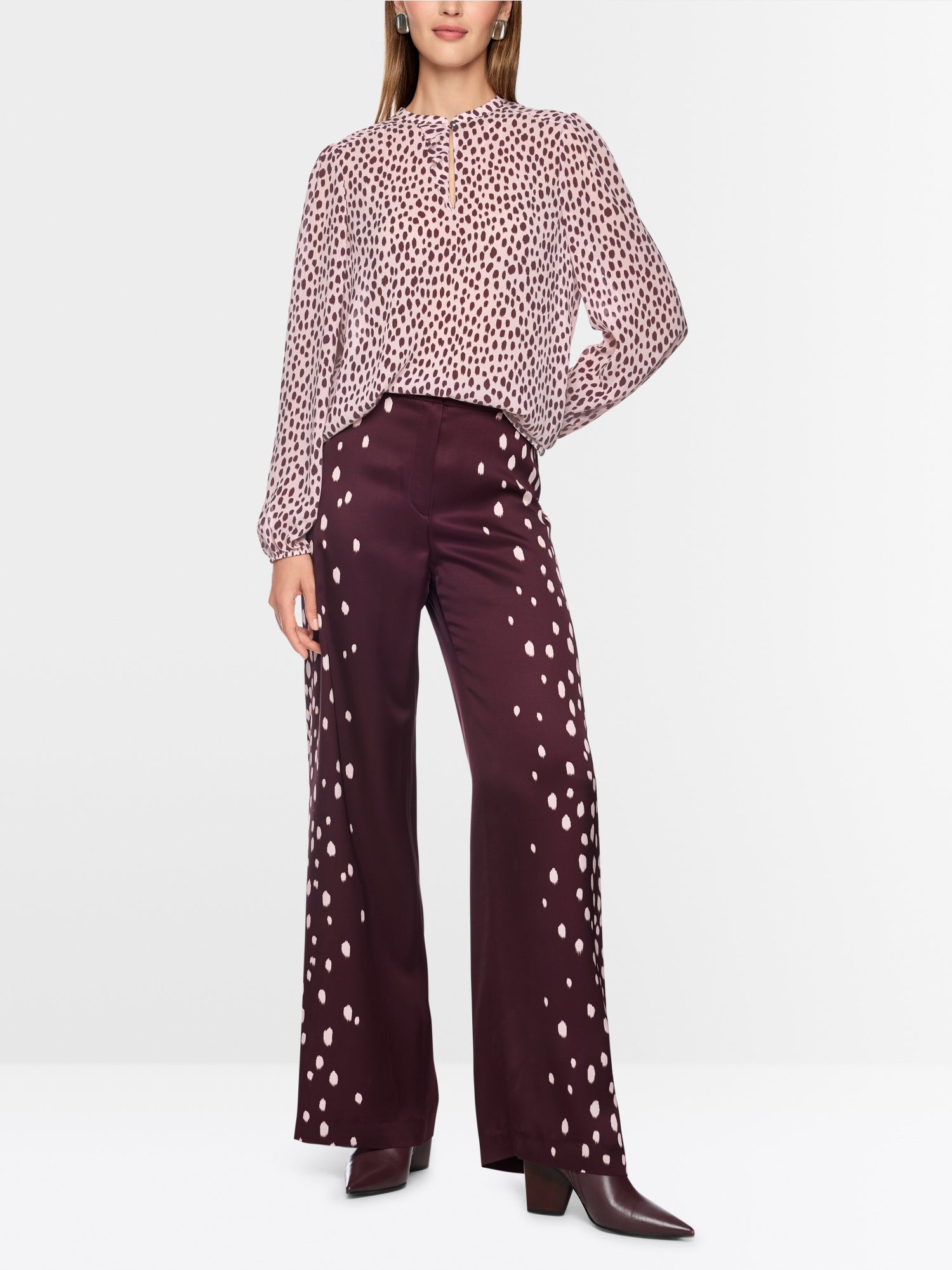Marc Cain Collections Blouse with Polka Dot Print Chalk Pink BC51.36W86