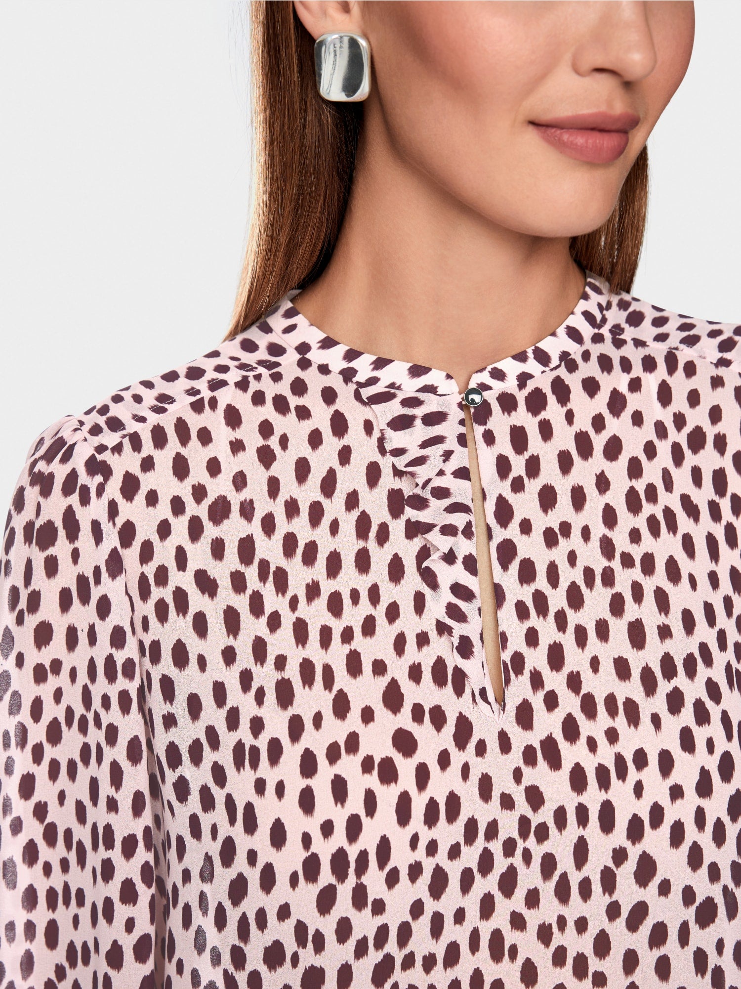 Marc Cain Collections Blouse with Polka Dot Print Chalk Pink BC51.36W86
