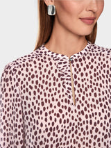 Marc Cain Collections Blouse with Polka Dot Print Chalk Pink BC51.36W86