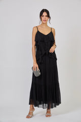 Milly Silk Skirt Black