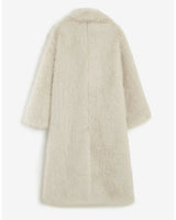 Grace & Mila Long Faux Fur Oversized Coat Greige