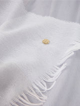 Marc Cain Collections woven Scarf with Wool Bluish Violet