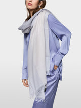 Marc Cain Collections woven Scarf with Wool Bluish Violet