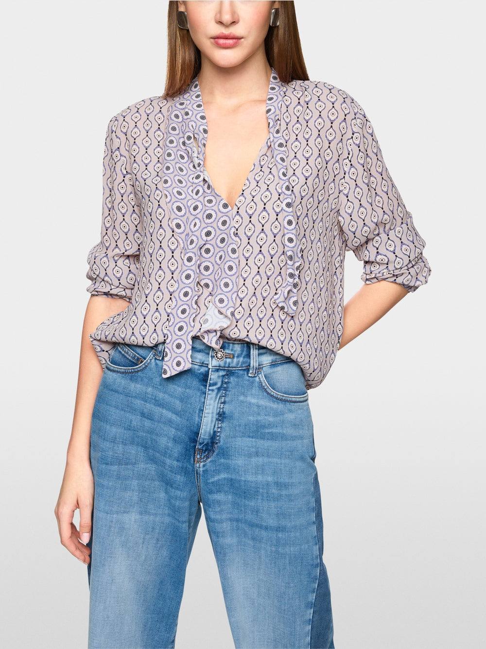 Marc Cain Collections Airy Bow Blouse with flounce.
