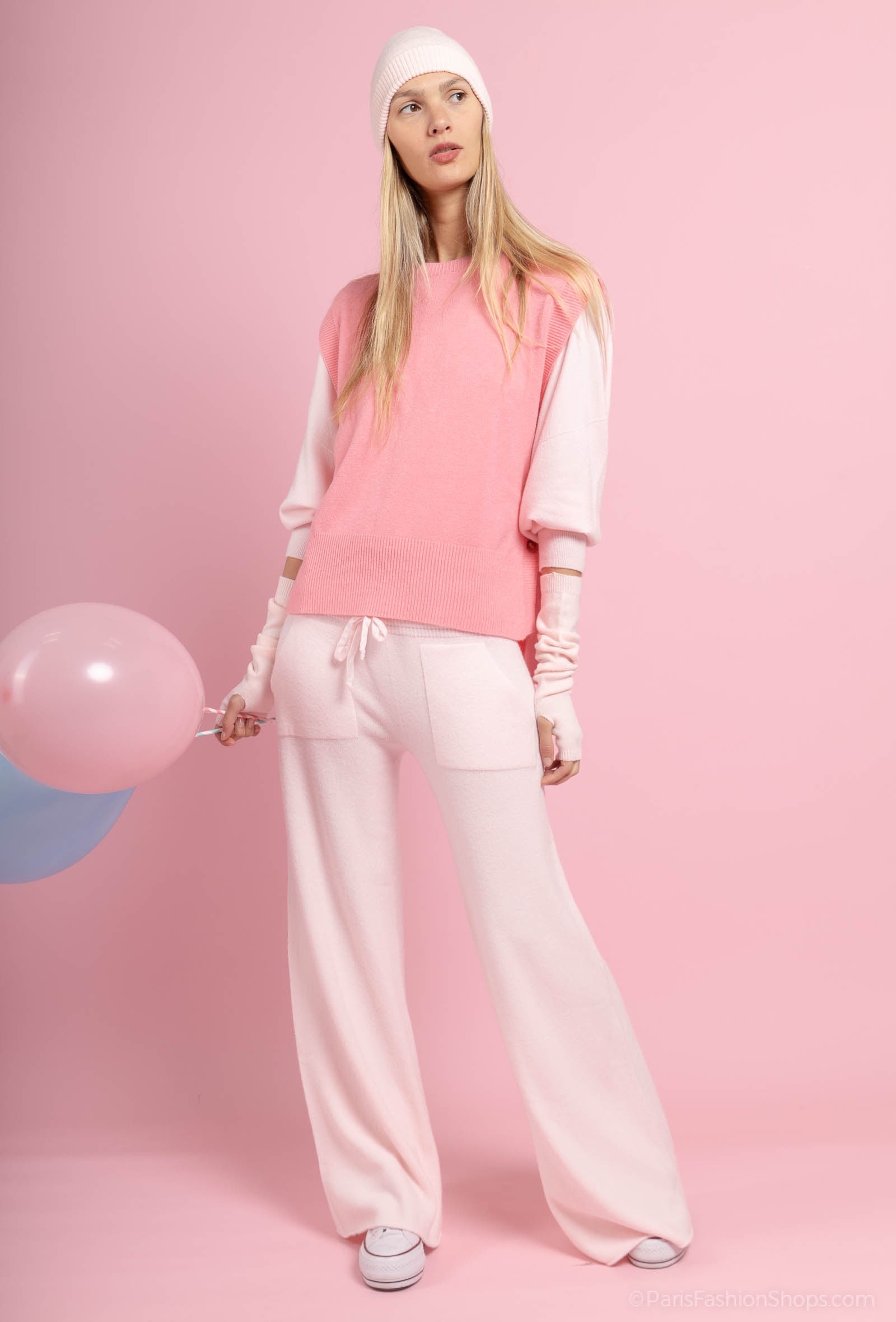 Pippa Cashmere Touch Sleevless Sweater Geranium