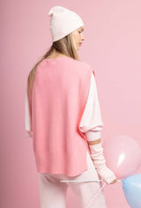 Pippa Cashmere Touch Sleevless Sweater Geranium