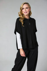 d.e.c.k. By Decollage Short Sleeve Cardi Jet Black
