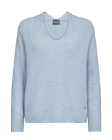 Mos Mosh Thora V Neck Sweater Cashmere Blue