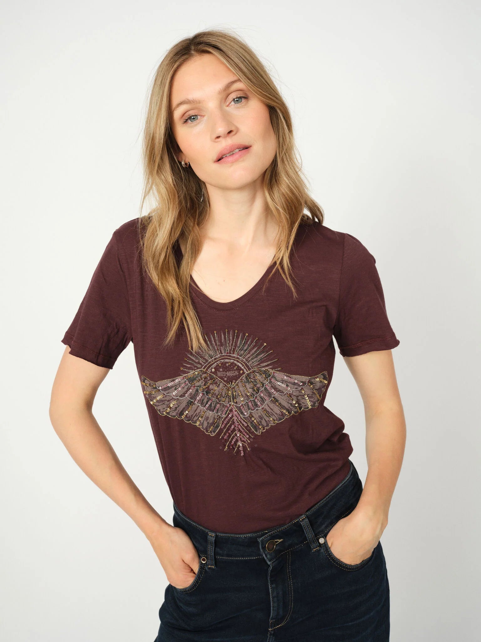 Mos Mosh Nadine Deco Tee Fudge