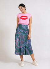 Coster Copenhagen Skirt in Multi Leaves Print
