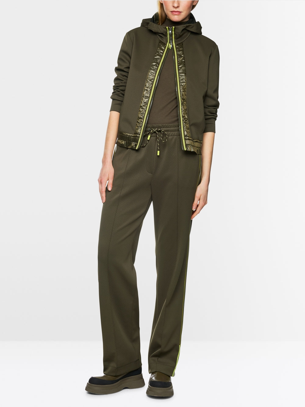 Marc Cain Sports Jacket with contrasting stripes Olive Drab ZS31.08J18