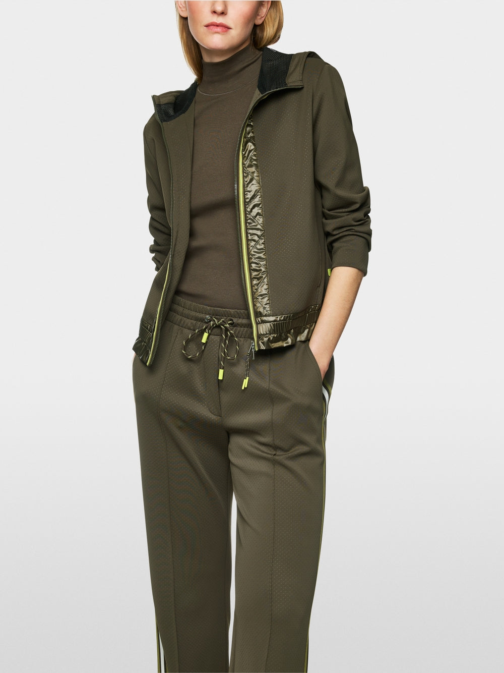 Marc Cain Sports Jacket with contrasting stripes Olive Drab ZS31.08J18