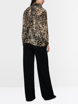Marc Cain Collections Turtleneck Blouse with Leopard Print ZC51.13W27